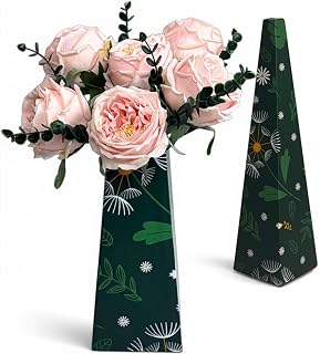Real Touch Artificial Austin Roses, 6 Faux Rose Stems + 6 Eucalyptus Leaves, Gift Box Packaging, Realistic Fake Flowers for Home, Kitchen, Office, or Wedding Décor, Allergy-Free Floral Gift Set