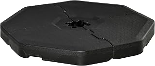 Outsunny Detachable Patio Umbrella Base, Cantilever Parasol Base Stand Outdoor Umbrella Weights, Filled with Sand and Water up to 140KG, Black
