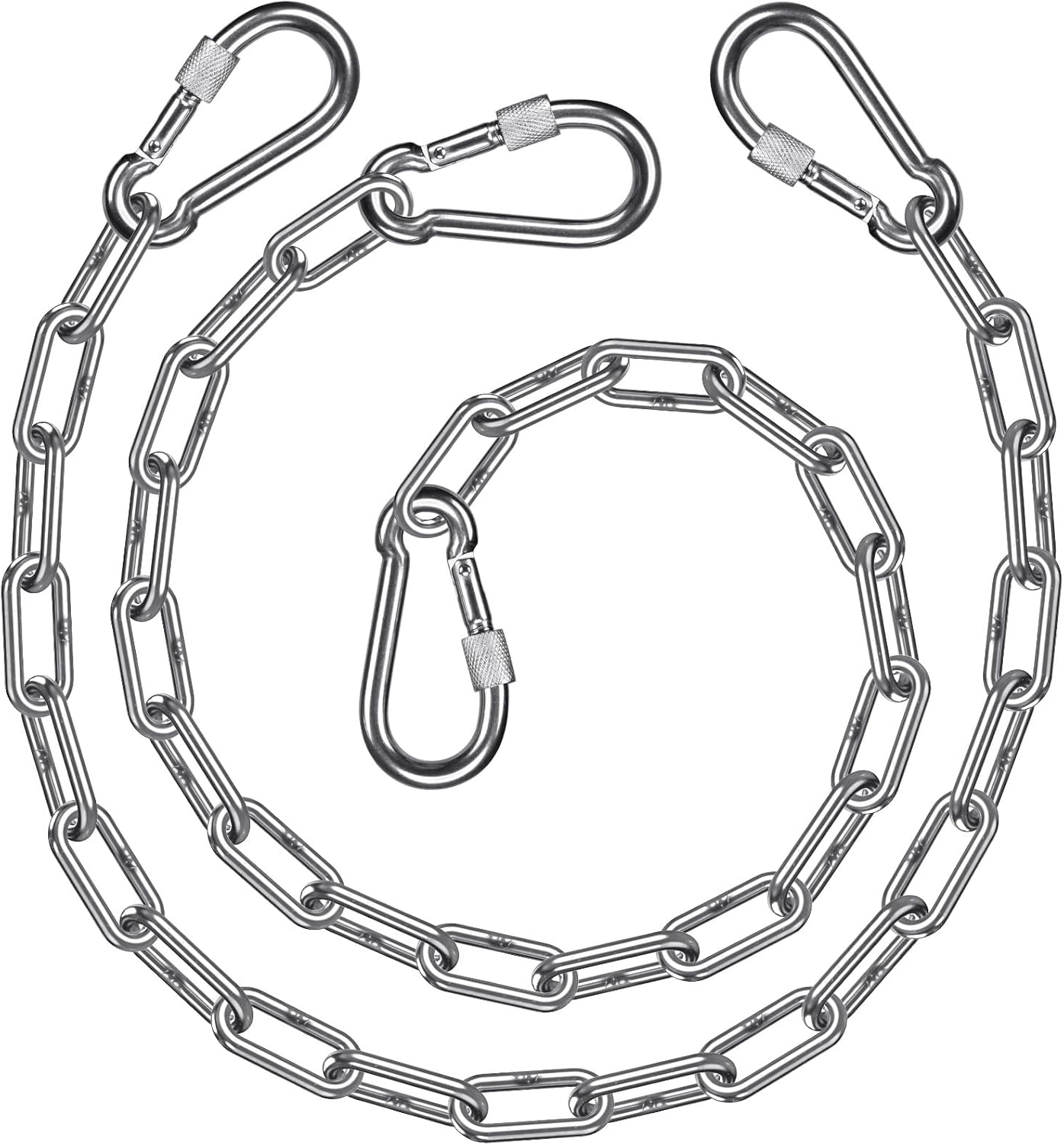 BeneLabel 20" 32" Heavy Bag Chain Stainless Steel Punching Bag Hanging Chain with Hooks Extension Chains for Boxing Bags, Hammocks Chair, Hanging Chair, Porch Swings, Aerial Silks - 1000LB Capacity