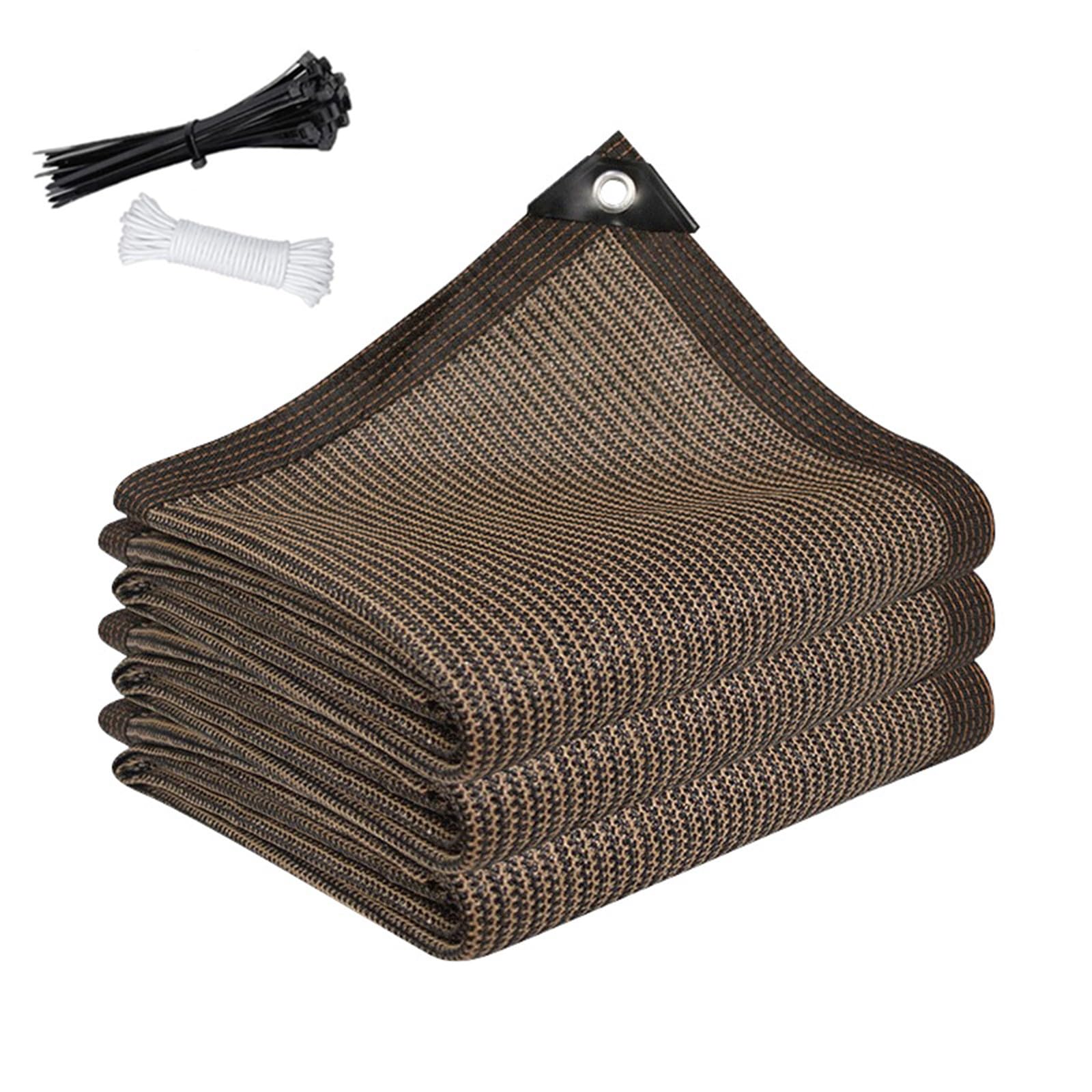 Recu - Baldacchino traspirante resistente ai raggi UV con occhielli per balcone e rifugio per animali domestici, protezione esterna durevole, design resistente al vento, 5 x 5 m, colore: marrone