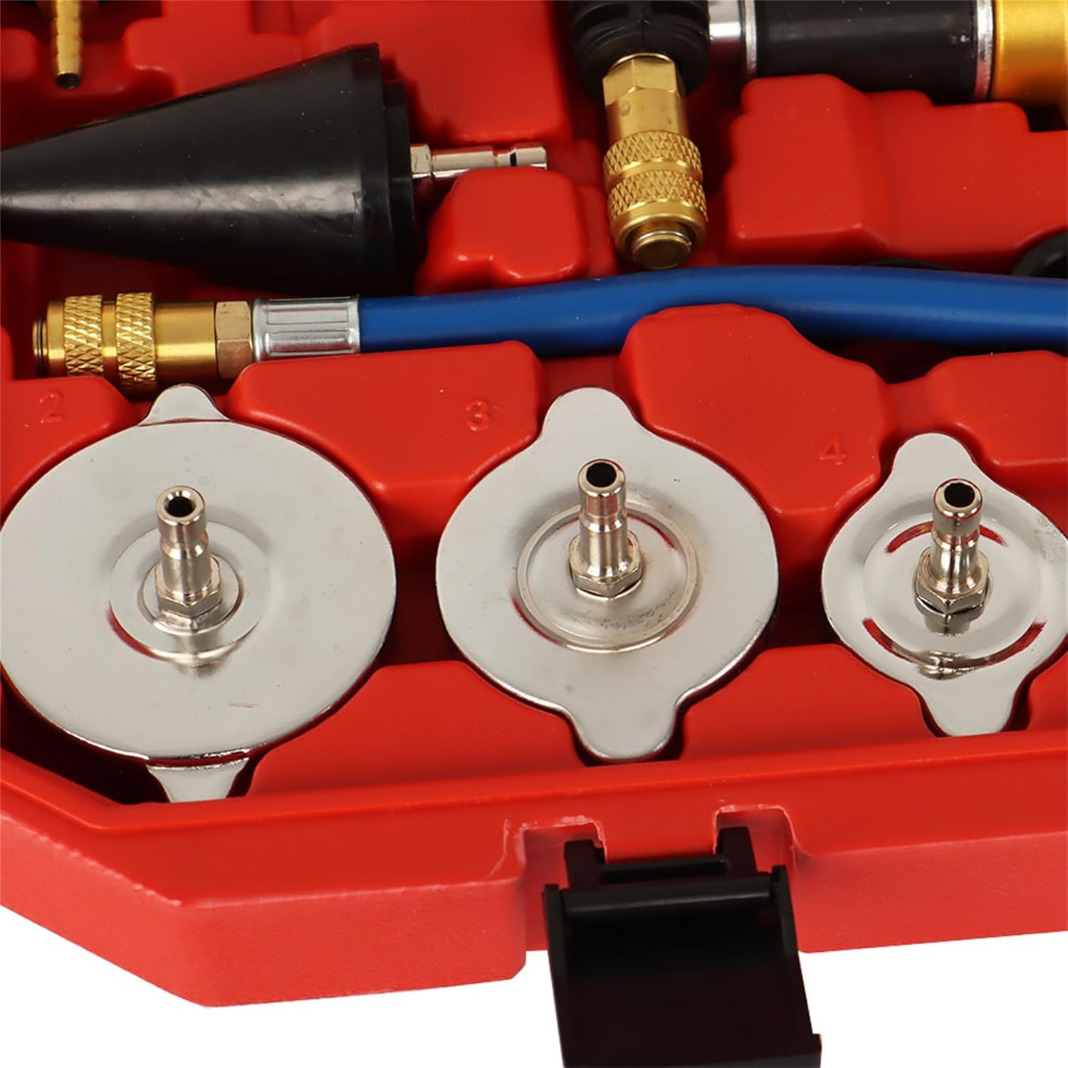 munirater 33PCS Radiator Pressure Tester Vacuum-Type Cooling Purge System Refill Kit with Gauge Adapter Cap