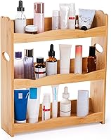 Vista 4 de Jucoan 3-Tier Bamboo Spice Rack for Countertop, Wall Mounted Spice Holder Rack Seasoning Bottles Jar Organizer Shelf, Bathroom Organizer Rack, Spice