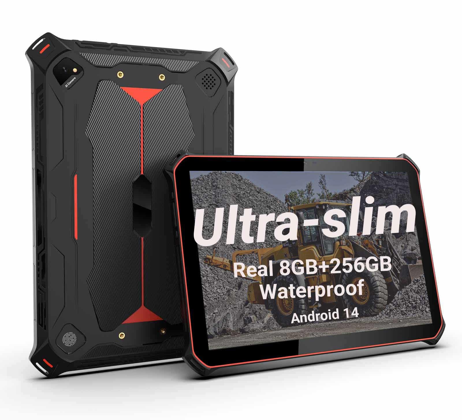10-inch Rugged Android Tablet with 8-Core CPU| Android 14 |1920x1200 Full HD Touchscreen | IP68 | Ultra Lightweight & Tough Built | 8000mAh Battery | Waterproof Tablet for Mobile Field Work