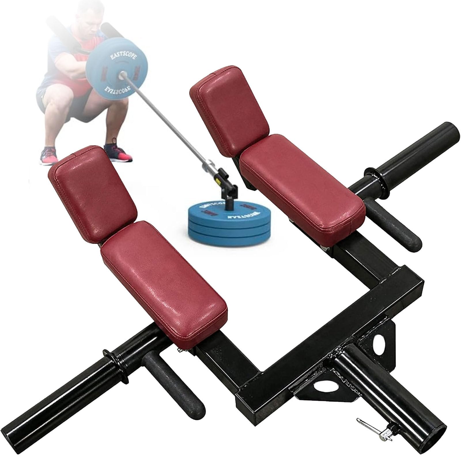 Drążek olimpijski przysiadów Fitness Squat Drążek olimpijski Przystawka do bezpiecznego drążka do przysiadów z ochraniaczami ramiona i ramiona do podnoszenia ciężarów Pasuje,Red