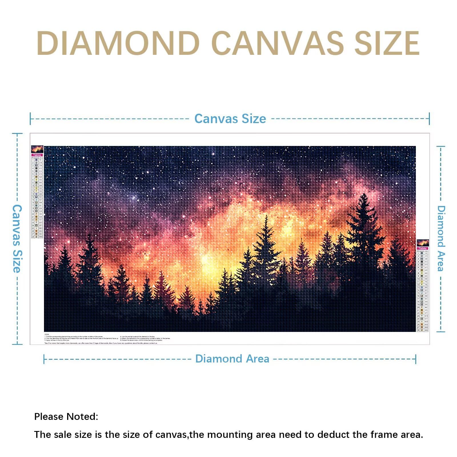 Diamond Painting Erwachsene Groß XXL 160x80cm, Aurora Diamant Painting Bilder, 5D Bunt Diamond Art Eckige Steine, DIY Crystal Art Stickerei Kreuzstich Bastelset für Deko Wohnzimmer Geschenke 0J-757
