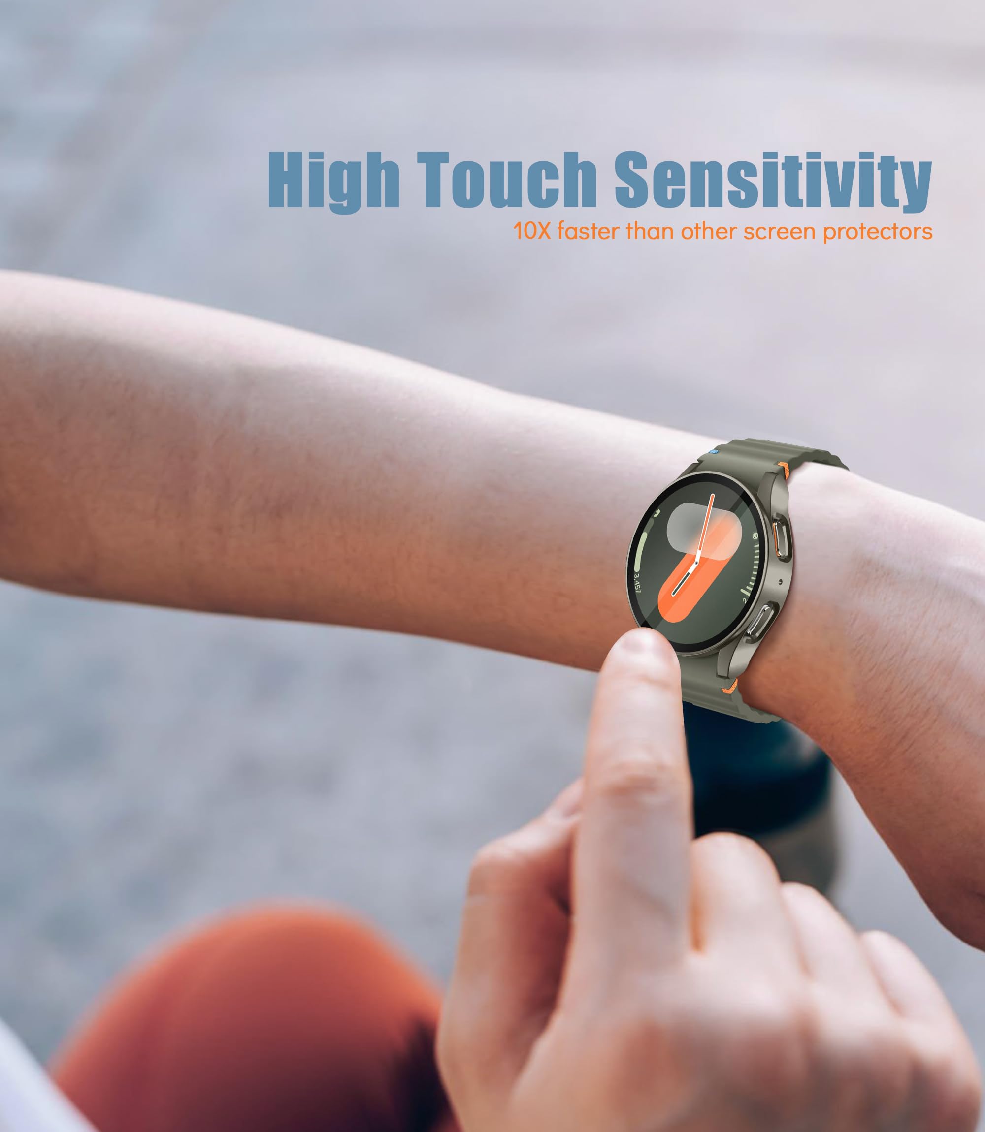 Etui do Samsung Galaxy Watch 7 40 mm, odporne na zarysowania, ochrona ekranu ze szkła hartowanego, czuły dotyk, pełna okładka do Samsung Galaxy Watch 7 40 mm, zielona