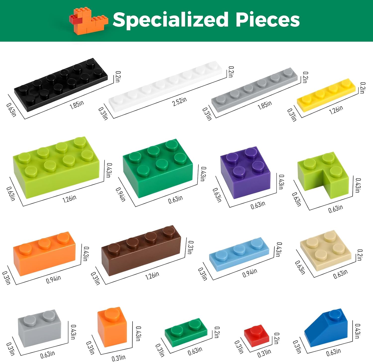 HUIZDQ 1500 Pieces Building Bricks, Classic Bulk Small Blocks, Classic Bricks Set Basic Building Blocks Compatible with All Major Brands