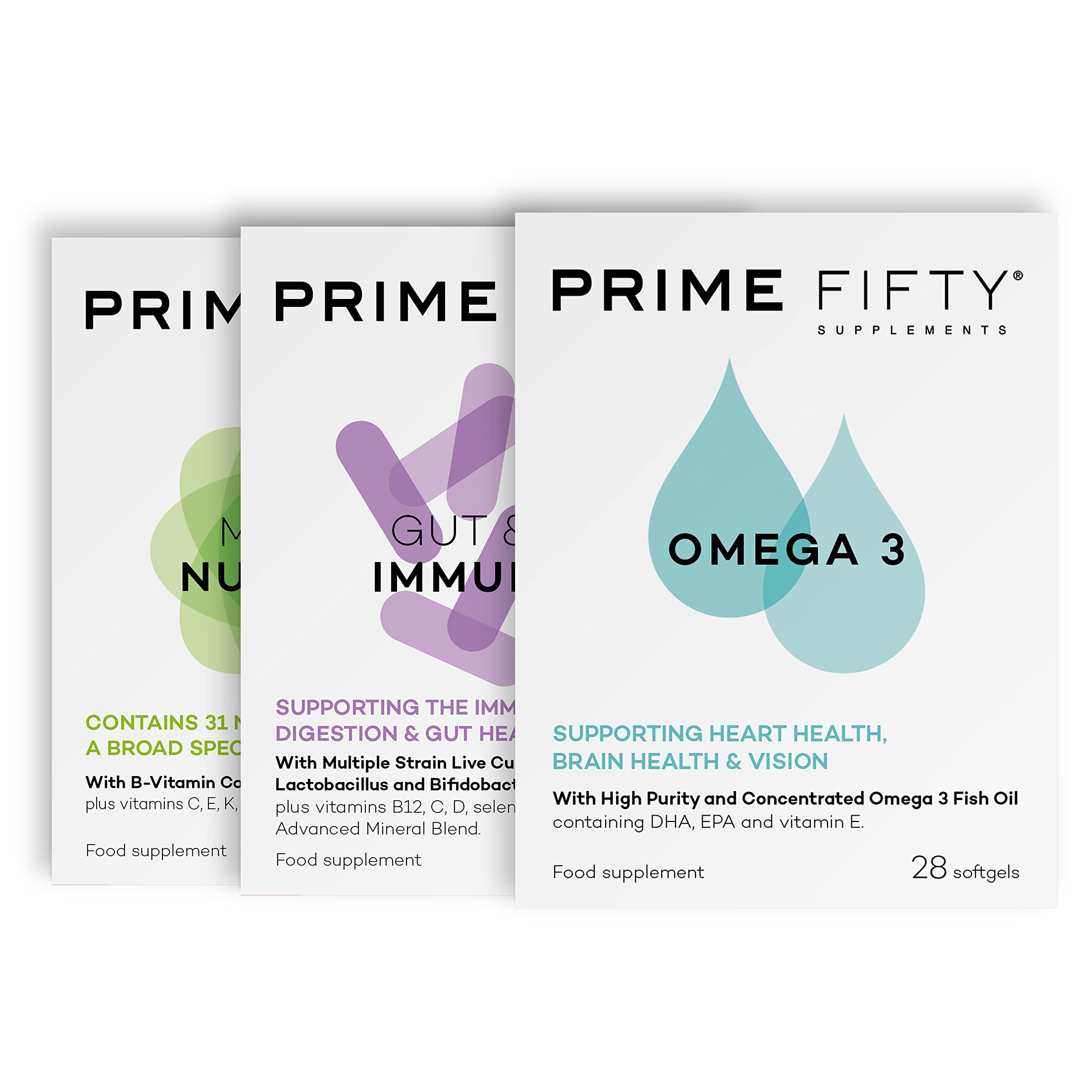 Buy Total Wellbeing Bundle by Prime Fifty Gut & Immunity, Multi