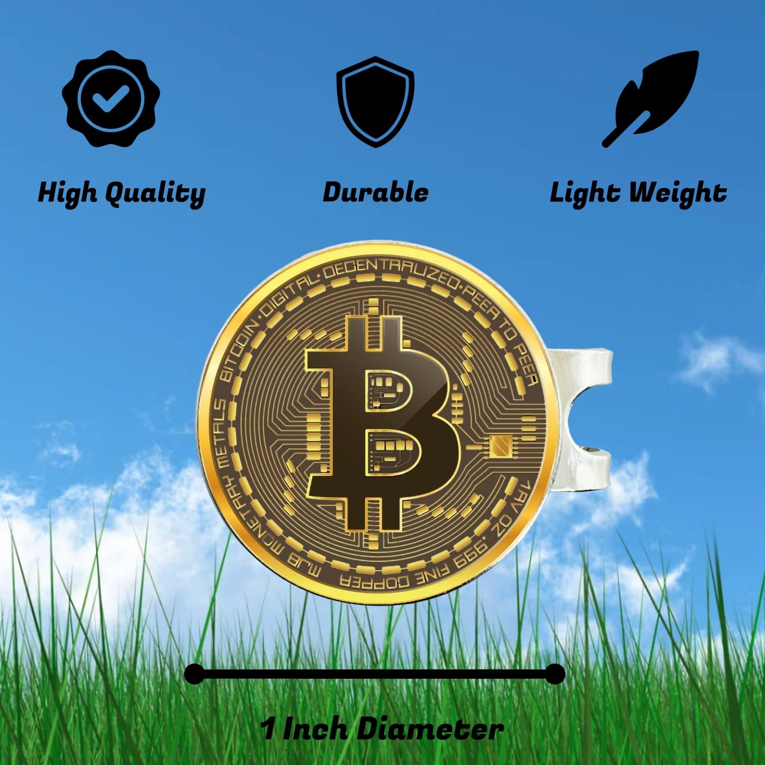 Amazon | HODL 21 ビットコインゴルフボールマーカー マグネットハットクリップセット -  メンズ&レディースゴルフアクセサリーとギフトアイデア - ビットコインボールマーカー - 取り外し可能でゴルフキャップに簡単に取り付け | HODL  21 | ゴルフマーカー