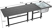 Vista 2 de GDLF Upgraded Balcony Table Outdoor Patio Bar Table with Durable Composite Tabletop Aluminum Alloy Frame Hanging Folding Adjustable with Removable