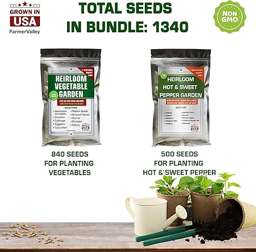 Miniatura 2 de Semillas de vegetales, dulces y picantes más populares para jardinería al aire libre, interior e hidroponía  Total de 20 bolsas individuales con