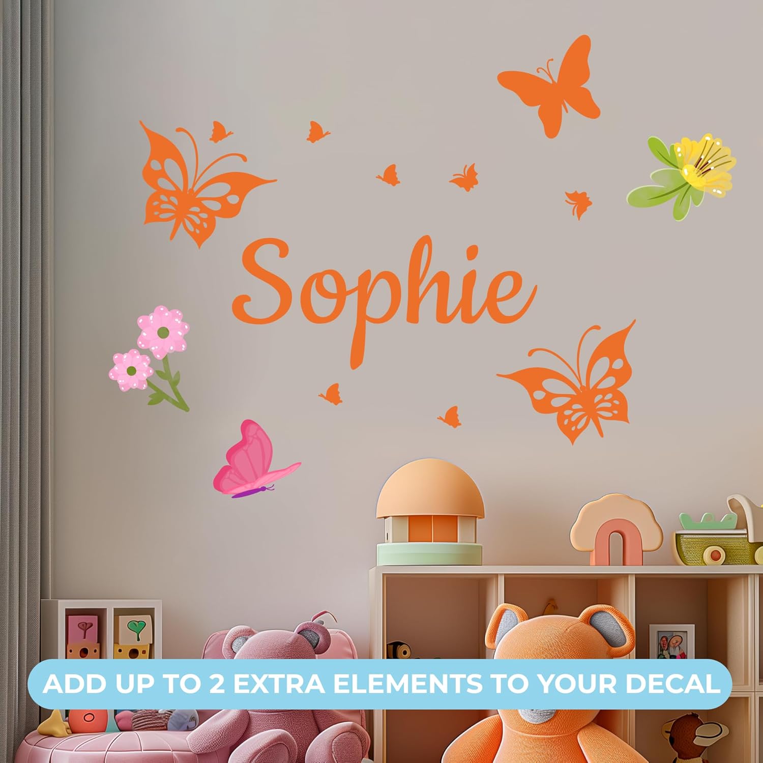 Personalized Name Butterfly Wall Decals I Butterfly Decorations for Girls Room Decor I Baby Nursery Wall Decal I Butterfly Wall Decor for Birthday I Pink Butterfly Wall Decor - Image 2