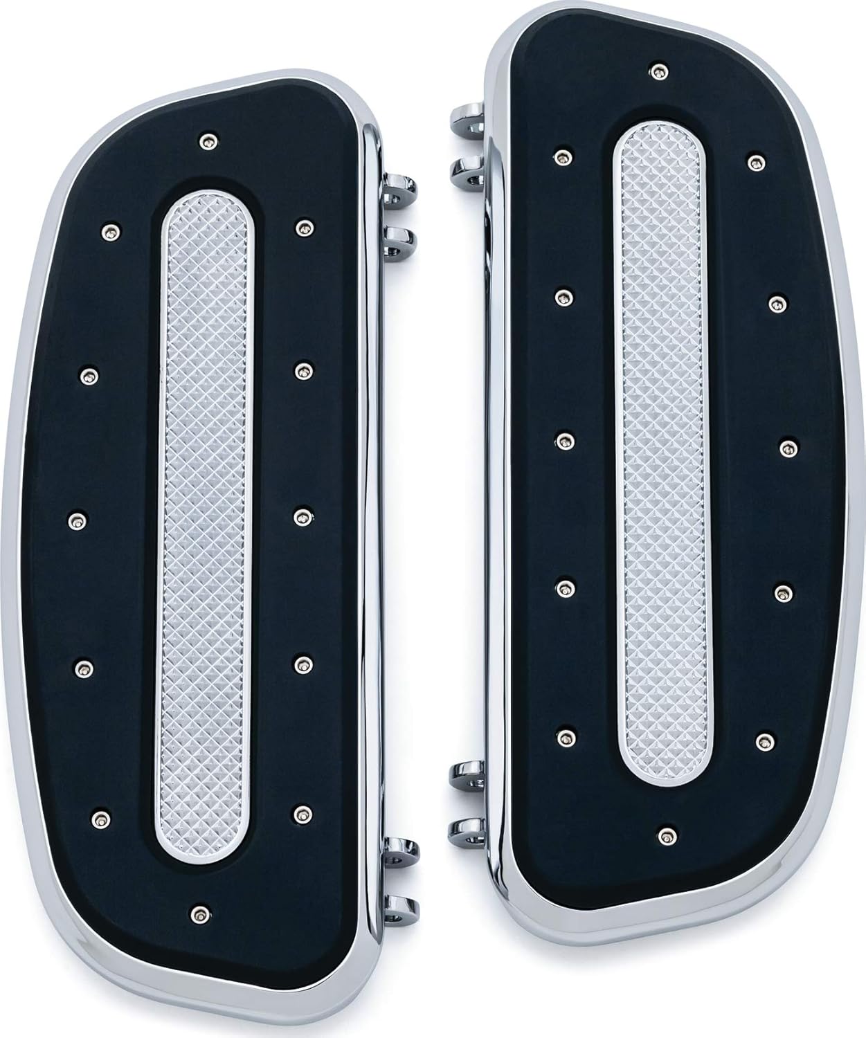 Kuryakyn 7041 Motorcycle Foot Control Component: Heavy Industry Driver Floorboards for 1983-2019 Harley-Davidson Motorcycles, Chrome, 1 Pair