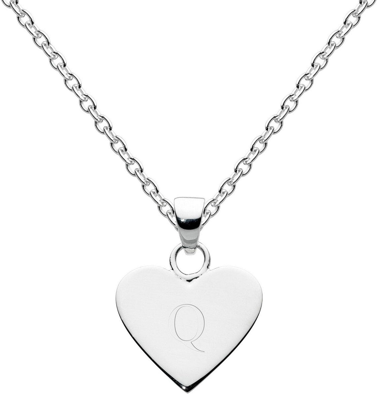 Dew Sterling Silver Dinky Heart Alphabet Pendant 9091HPQ013