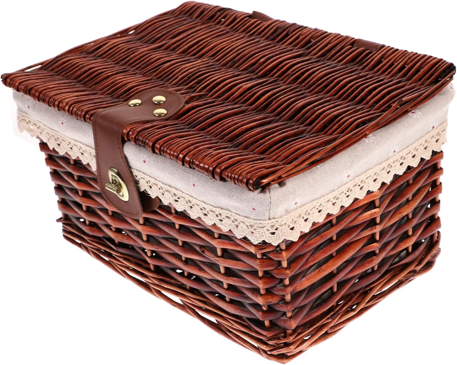 IMIKEYA Rustic Storage Basket Liner and Lid Large Space Organizer for Laundry Bedroom Bathroom