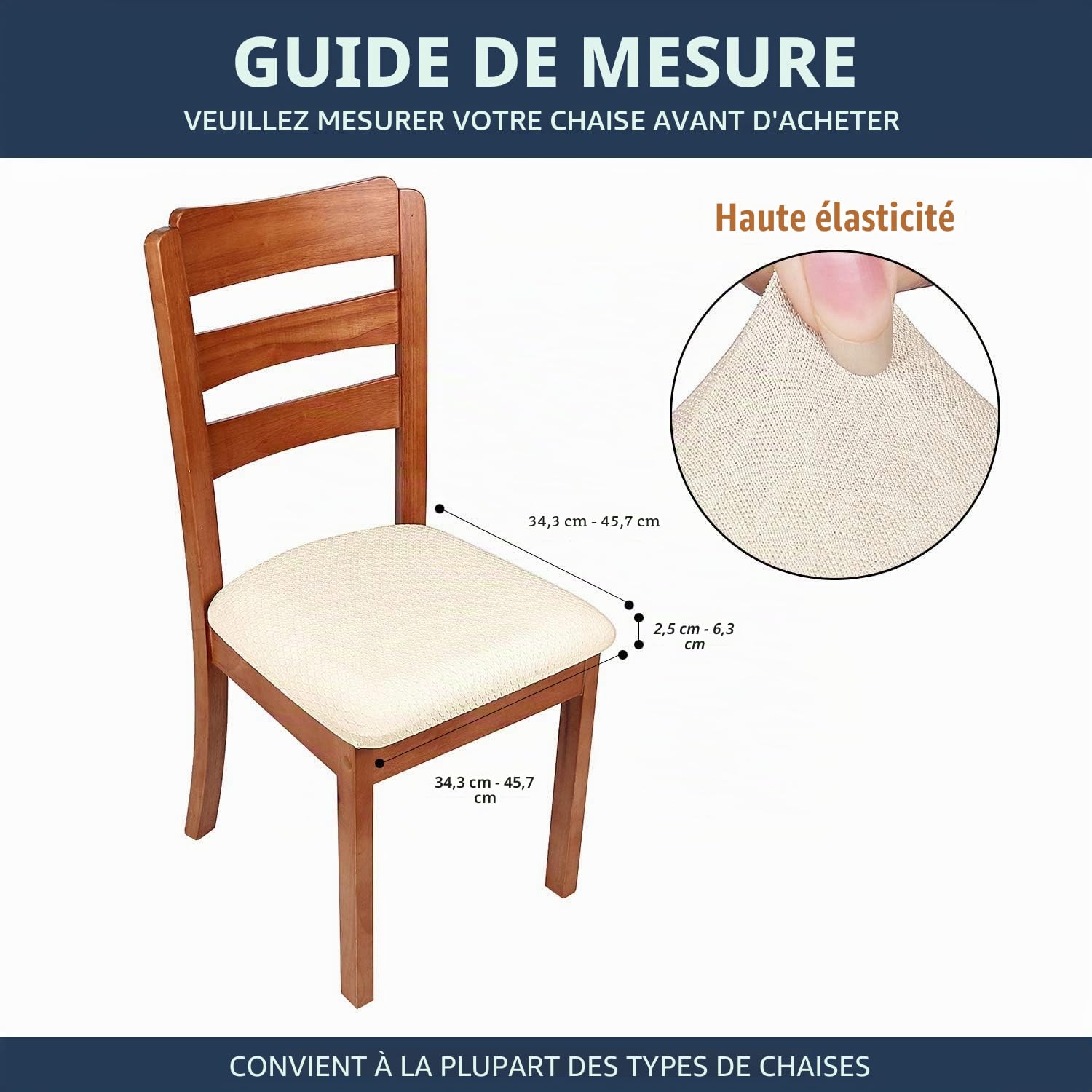 Homaxy Housse De Chaise, Housse de Chaise Universelle Lavables, Housse de Salle à Manger Universel, très Facile à Nettoyer et Durable, Facile à Installer (Beige, 6 pièces)