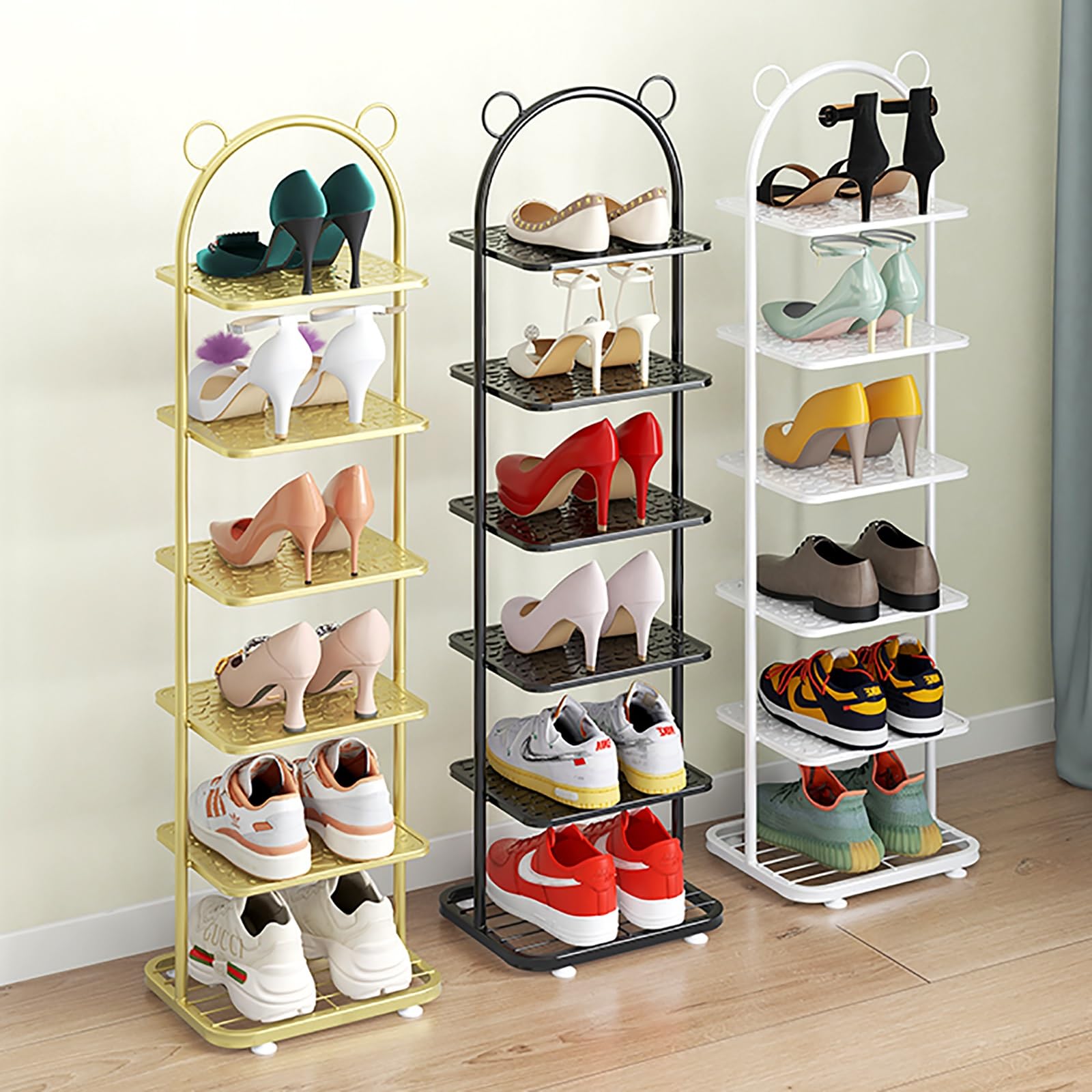 Étagère Pour Chaussures WOLTU, Rangement De Chaussures à 8 Niveaux Etroit 41x28x140cm Gris 95821743