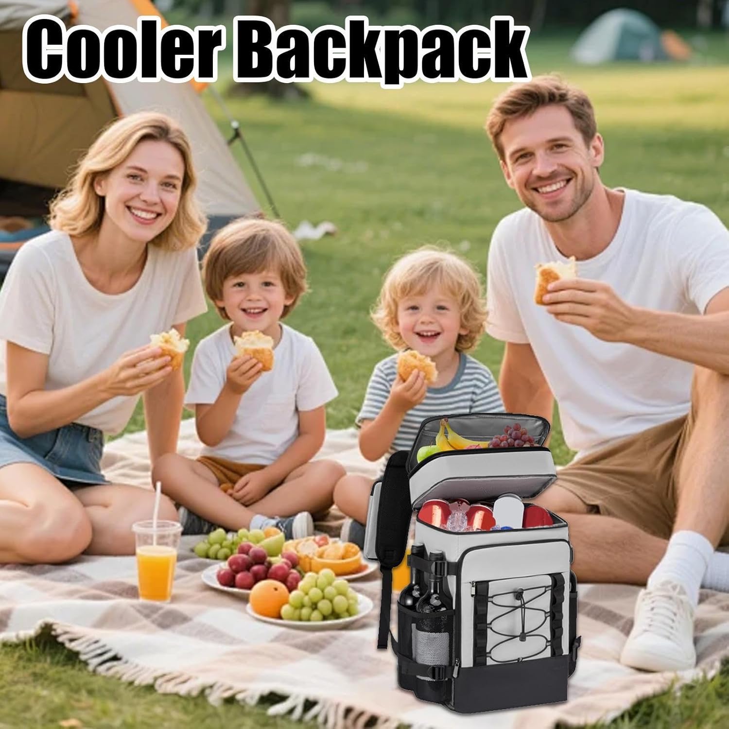 断熱バックパック | 断熱防水クーラーバッグ、ポータブルソフトトートアイスボックス 冷却機能付き ランチ 旅行 キャンプ ピクニック