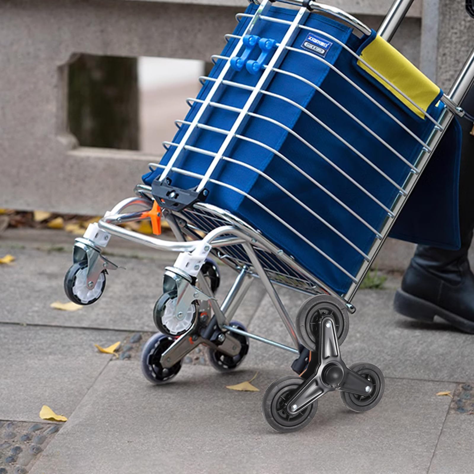 Beavorty Ruote Triangolari Nere per Carrello della Spesa, Ricambio in Plastico e Ferro, Resistenti e Portatili, per Carrelli Ortofrutticoli senza Vibrazioni