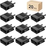 Adaptateur de voyage, 8 Boîte de US/CA vers l'adaptateur européen de prise de courant de voyage prise de puissance Universal Power Jack Wall Plug Converter (Blanc)