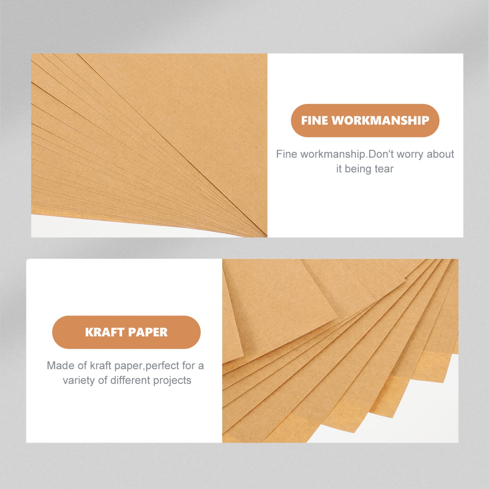 Carta per Etichette Adesive A4 in Carta Kraft 100 Fogli | Scrivibile, Resistente Agli Strappi, Formato Portatile, per Stampante Sticker e Applicazioni in Ufficio