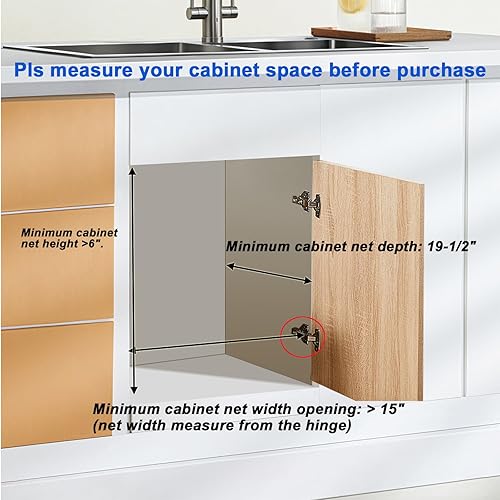 Vista 25 de DINDON Organizador de armario extraíble de 2 niveles (20 pulgadas de ancho x 18 pulgadas de profundidad) cajón de madera deslizante de doble nivel