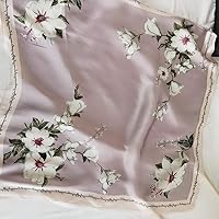 Vista 8 de FONYVE - Pañuelo de satén sedoso de tamaño mediano para mujer, cuadrado, 27.5 x 27.5 pulgadas