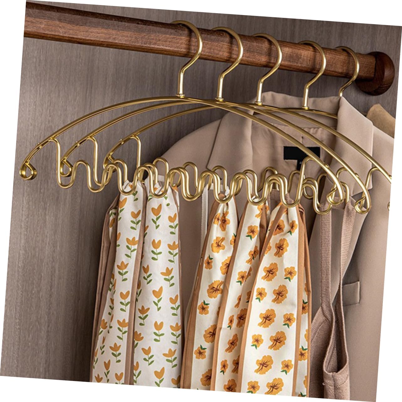 ULTECHNOVO 5pcs Multi-Function Tie and Belt Hanger Organizer Space-Saving Closet Accessory for Ties Scarves and Belts Design