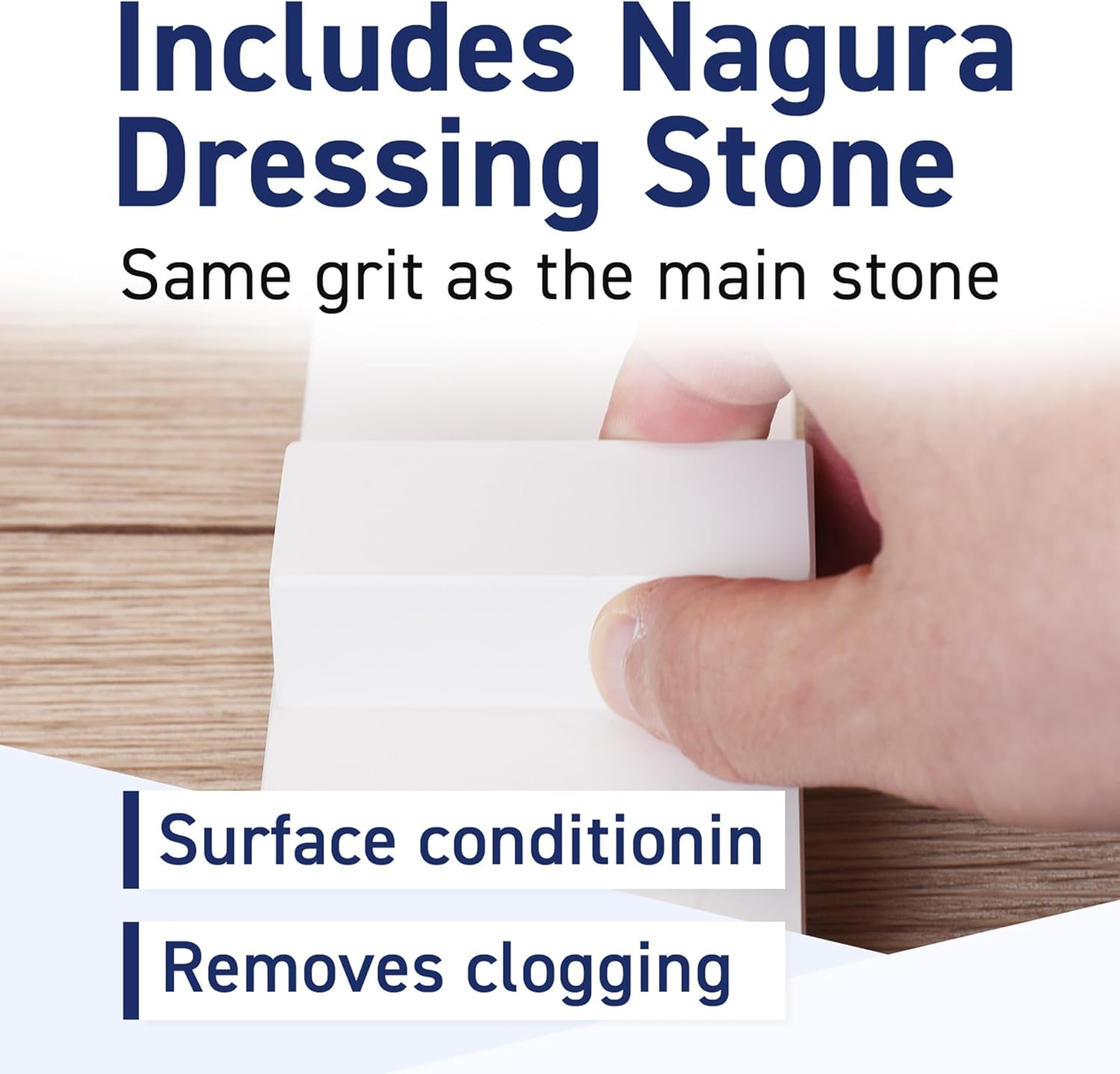 RIN [High-density. Tightly compacted.] Splash & Go, Whetstone Sharpening stone grit w/Nagura, 7.1" x 2.4" x 0.8" (Ideal for home-use), Made in Japan (#3000)
