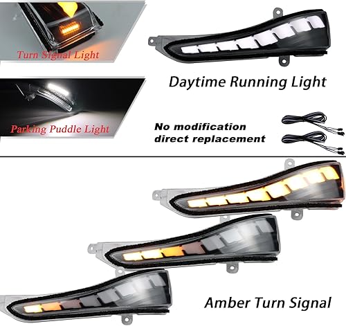 Miniatura 2 de LED Side Mirror Marker Light for Infiniti Q50 Q60 Q70 QX50 QX60 QX70 Indicator Lamps DRL Dynamic Turn Signal Upgraded Mirror LED Blinker Replacement