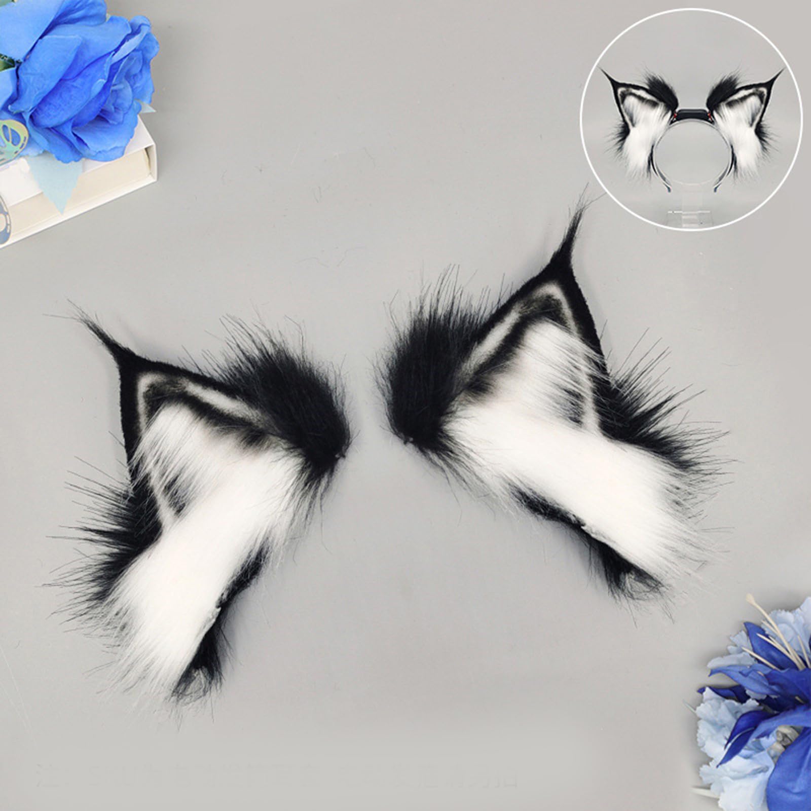Bonita diadema de orejas de animal activada por movimiento con control táctil para Halloween y bailes de máscaras, fiestas, reuniones, disfraces, diadema móvil para fiesta de cosplay