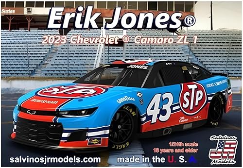 Miniatura 2 de Salvinos JR Models Eric Jones 2023 STP Nascar Plastic Model Kit a escala 124