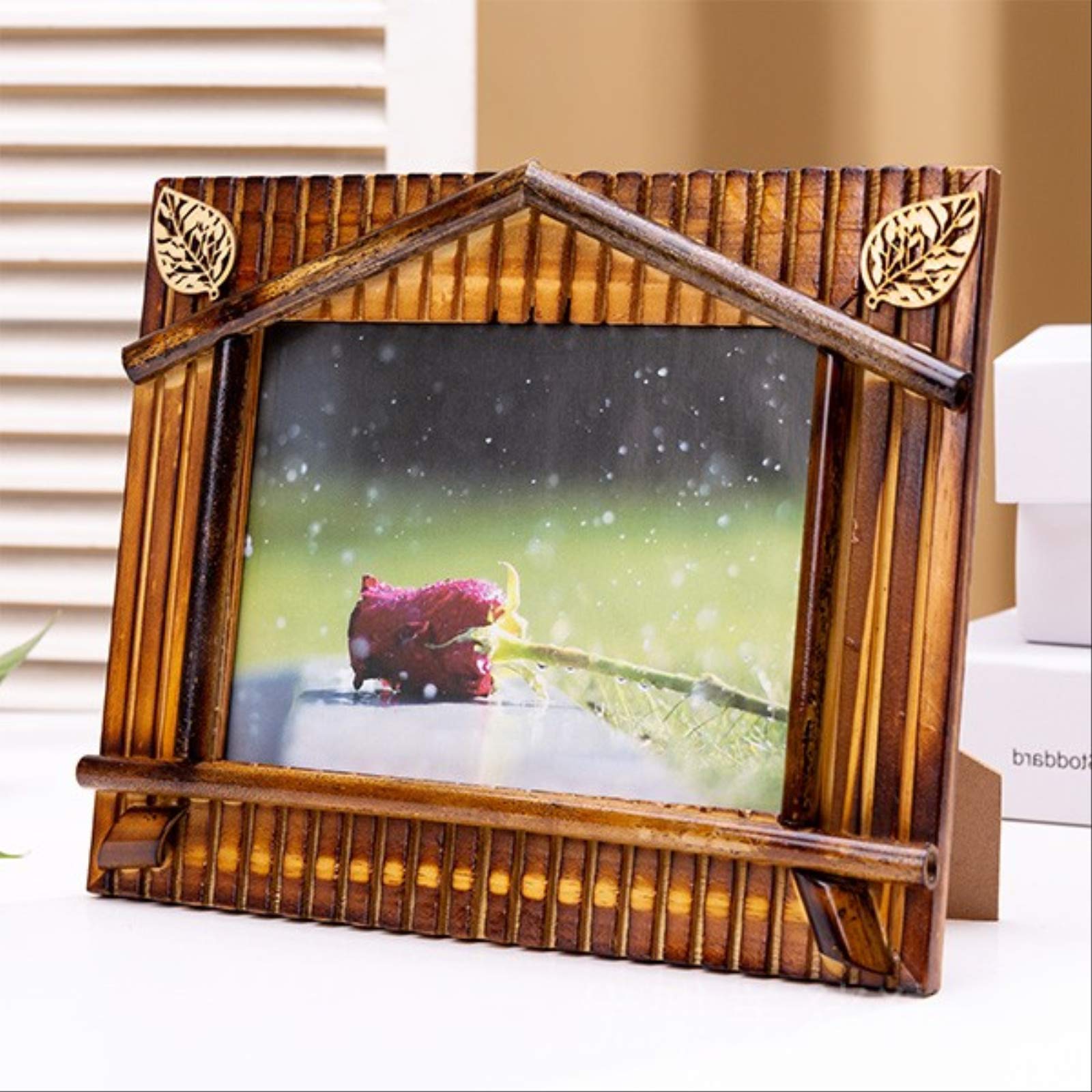 Amazon.co.jp: フォトフレーム、クラシックな竹の額縁、ホームデポの竹