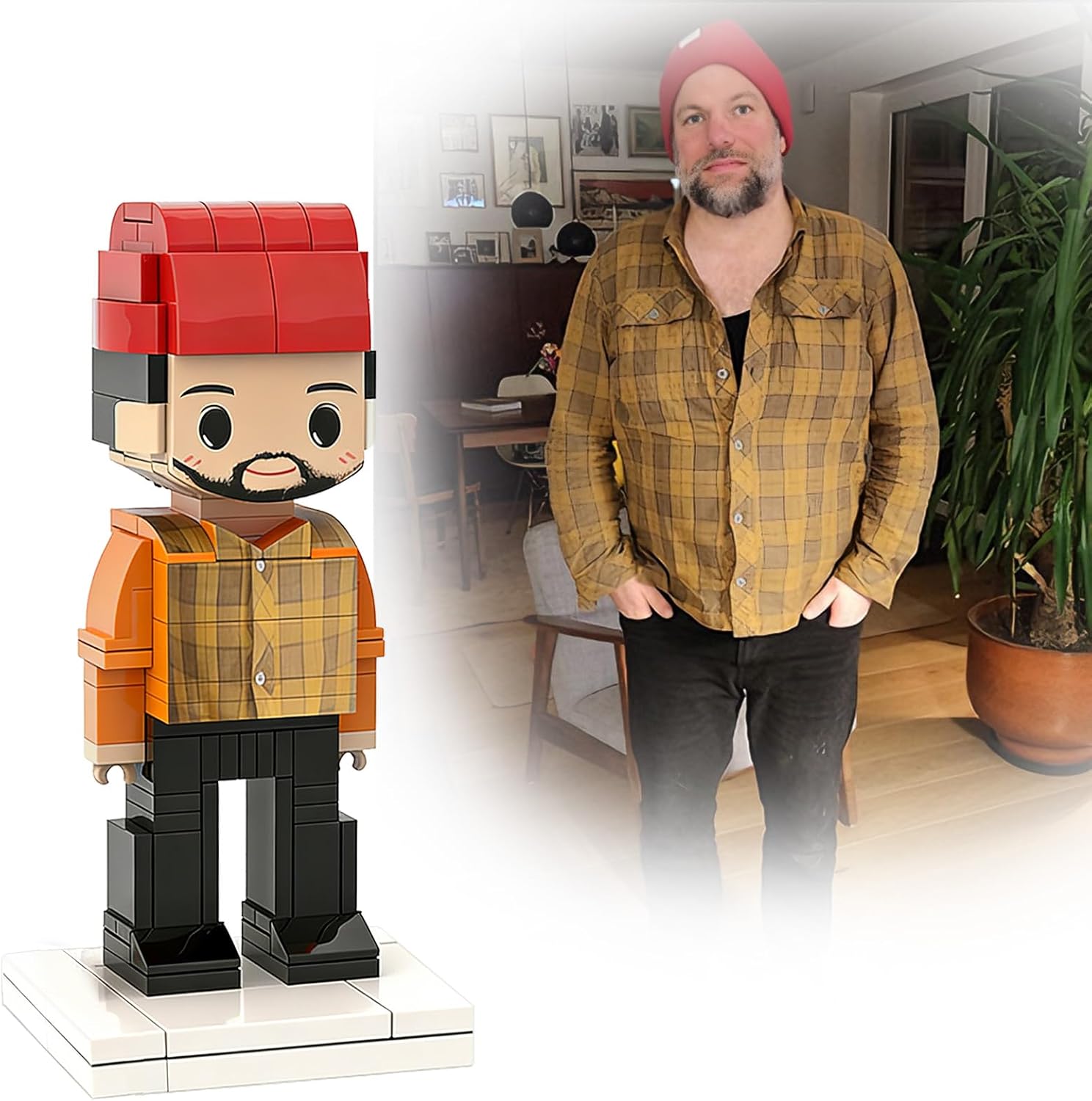 Personalized Couple Photo Building Blocks – Custom Block Figures, Custom Gifts for Couples, Customizable Personalized Birthday Gift (Photo of Two People)