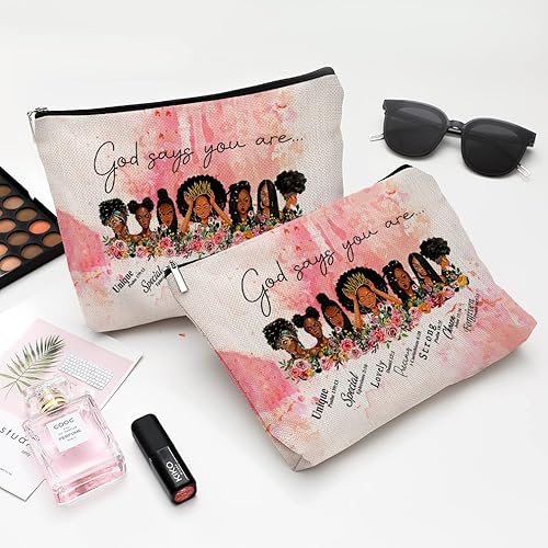 Miniatura 5 de Pequeña bolsa de maquillaje para monedero, bonita lona impermeable, bolsas de cosméticos para mujeres, con cremallera, bolsa de aseo de viaje,