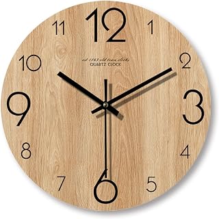 12 inch Vintage Wood Grain Simple Wall Clocks Silent Creative Living Room Decoration Wall Clock Modern Home Kitchen Wall Decor Clocks (E)