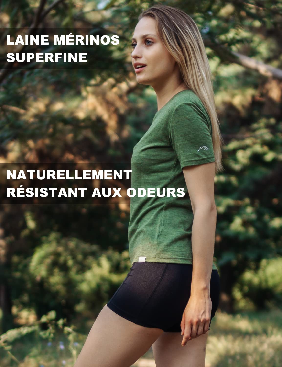 Merino.tech Maglietta Merinos Donna - 100% Maglia Termica Manica Corta in Lana Merinos Con Calzinis (Large, Off White Crewneck)