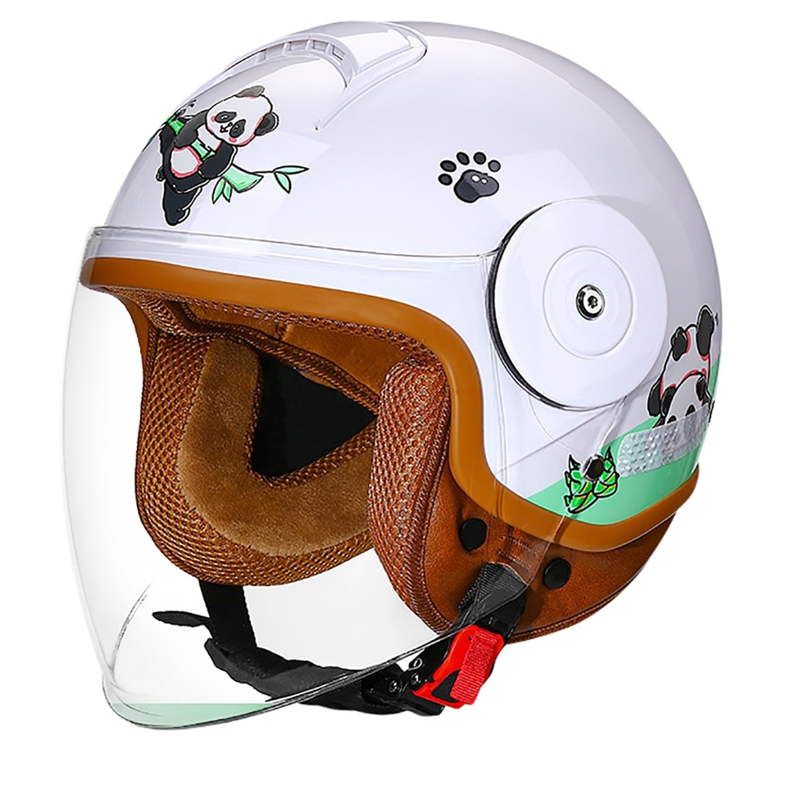 Kask dziecięcy, otwarty kask motocyklowy dla dzieci z wizjerem, regulowany kask na skuter, cruiser, motorower dla chłopców i dziewcząt w wieku 4-12 lat, 1, (48-54 cm)