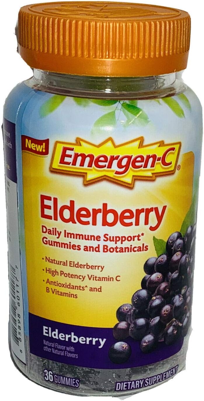EmergenC Elderberry Gummies, Elderberry Immune Support