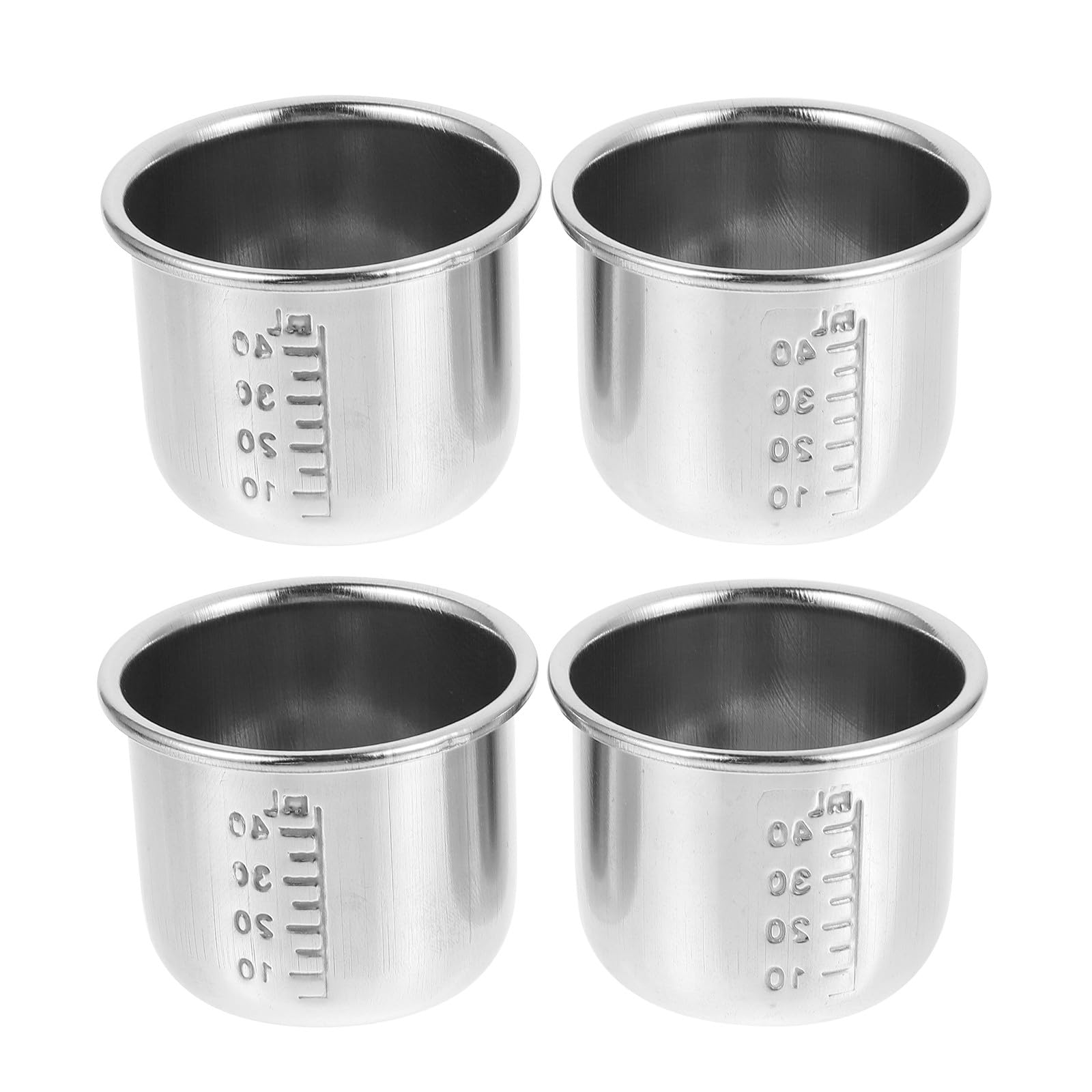 UKCOCO 4pcs Stainless Steel Measuring Cups Medicine Measuring Cups for Hospital Use Liquid Jugs (Silver)
