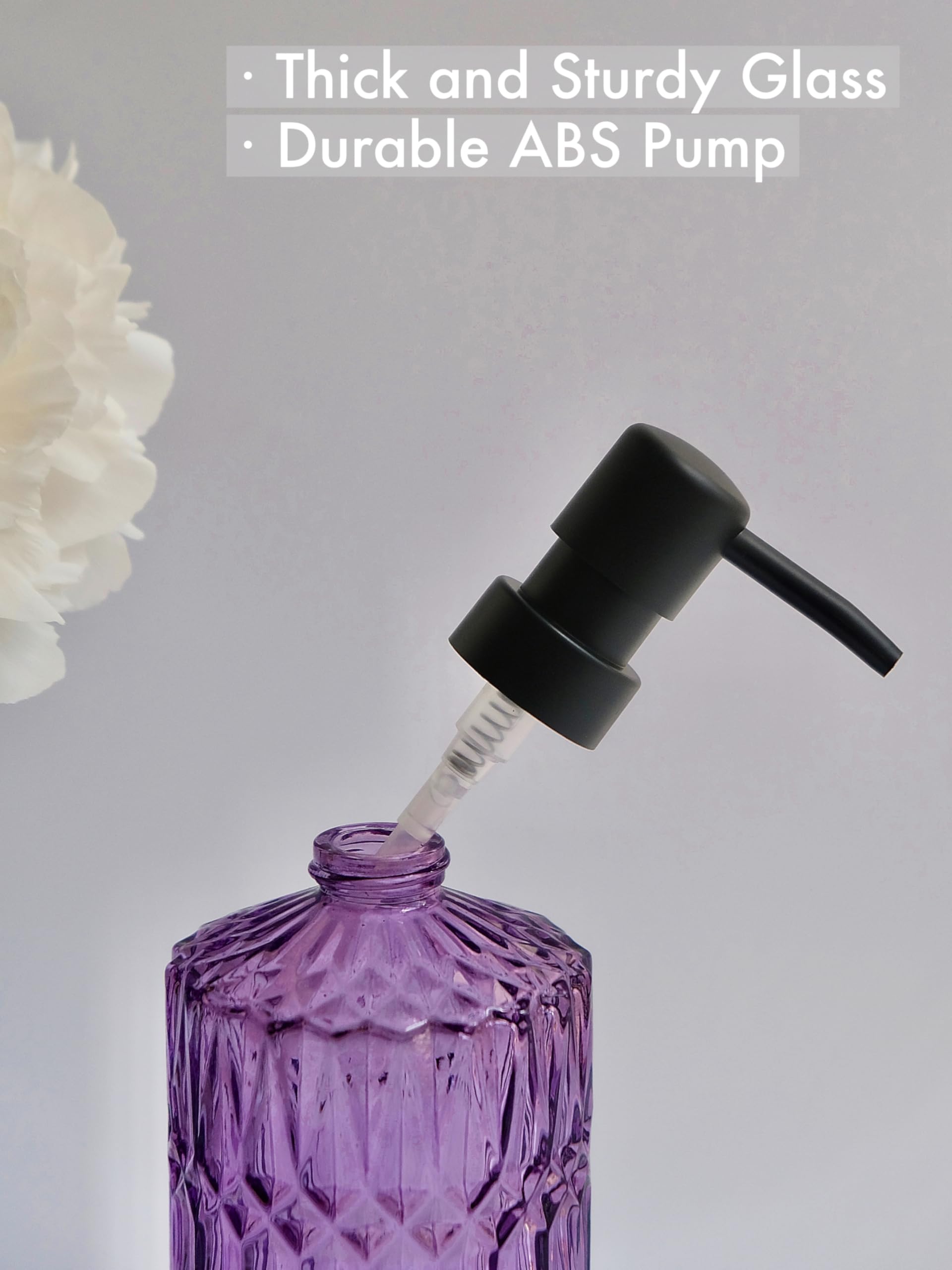 LaMarriti Purple Soap Dispenser with Rust Proof Pump - Image 3