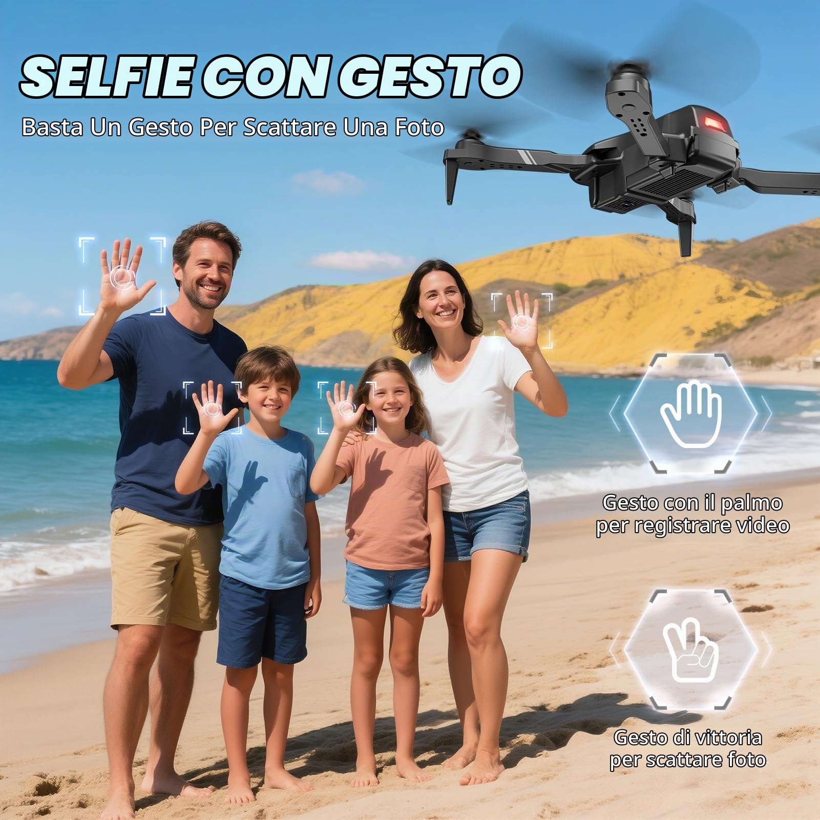 4DRC Drone con Telecamera HD 1080P Pieghevole Drone, RC Quadcopter Telecomandati Droni per Principianti e Bambini/Adulti, Giocattoli Regalo per Ragazzo e Uomo