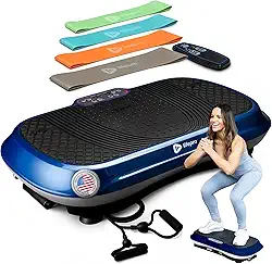 Máquina de exercício com placa vibratória Lifepro Waver – Vibração de alta intensidade para ativação muscular, plataforma vibratória de treino de corpo inteiro com bandas, equipamento de fitness para