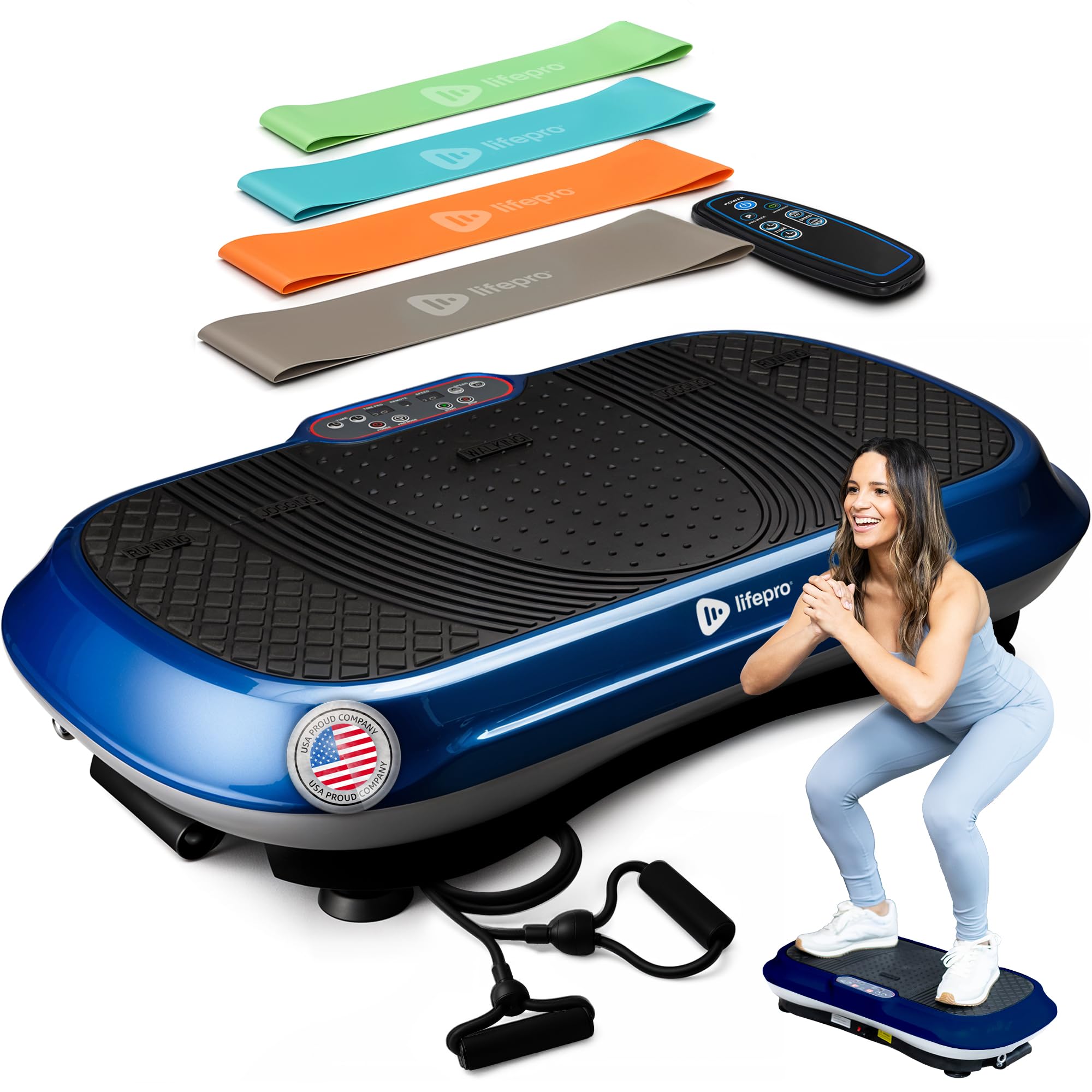 LifePro Vibration Plate Exercise Machine - Whole Body Workout Vibration Fitness Platform w/ Loop Bands - Home Training Equipment for Weight Loss & Toning