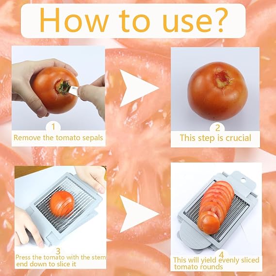 Tomato Slicer with 15 Sharp Blades Stainless Steel Vegetable & Fruit Cutter