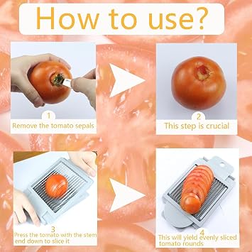 Tomato Slicer with 15 Sharp Blades Stainless Steel Vegetable & Fruit Cutter