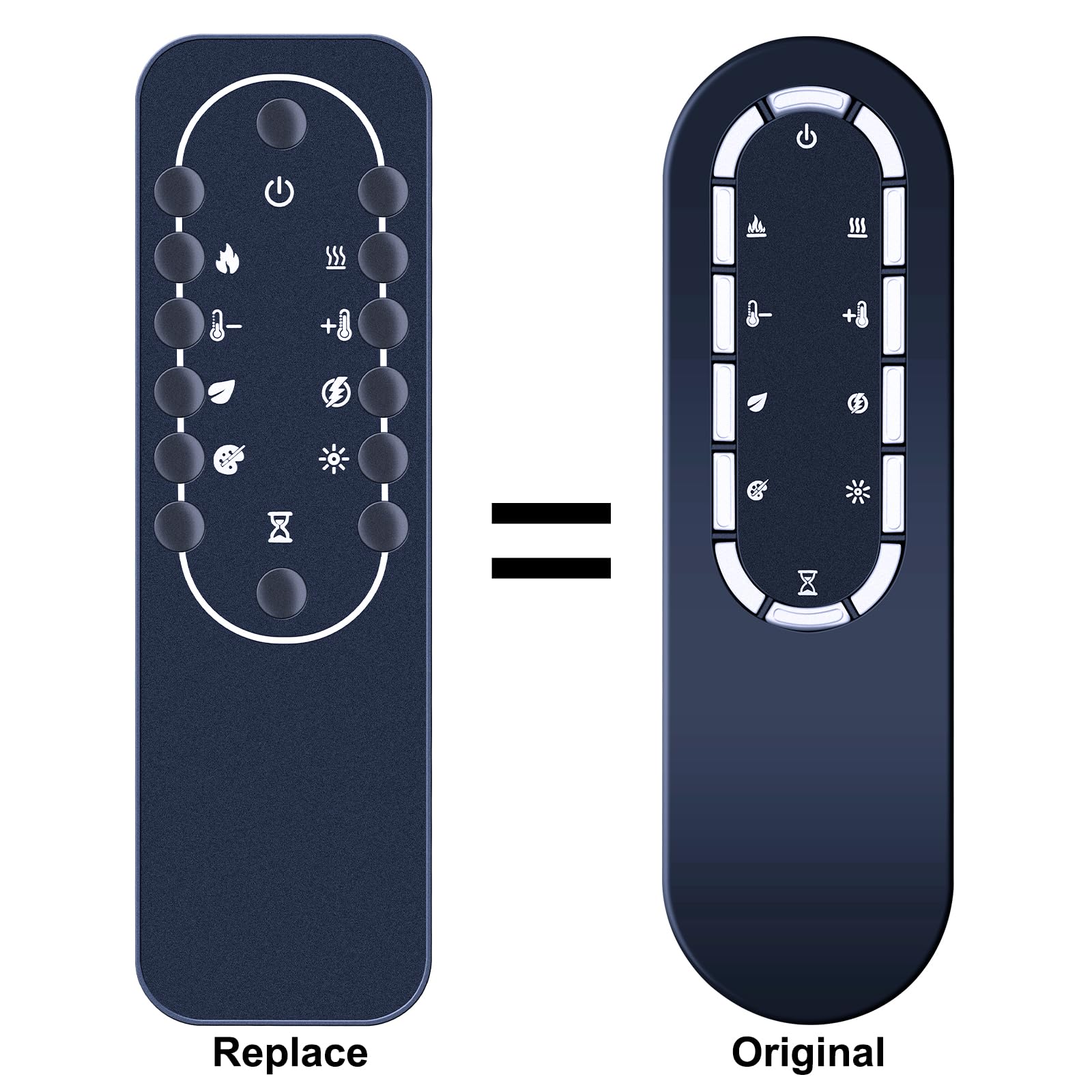 Replacement Remote Control for Dimplex Electric Fireplace Ignite XL Revillusion PF3033HG Electric fire, black/silver - Image 2