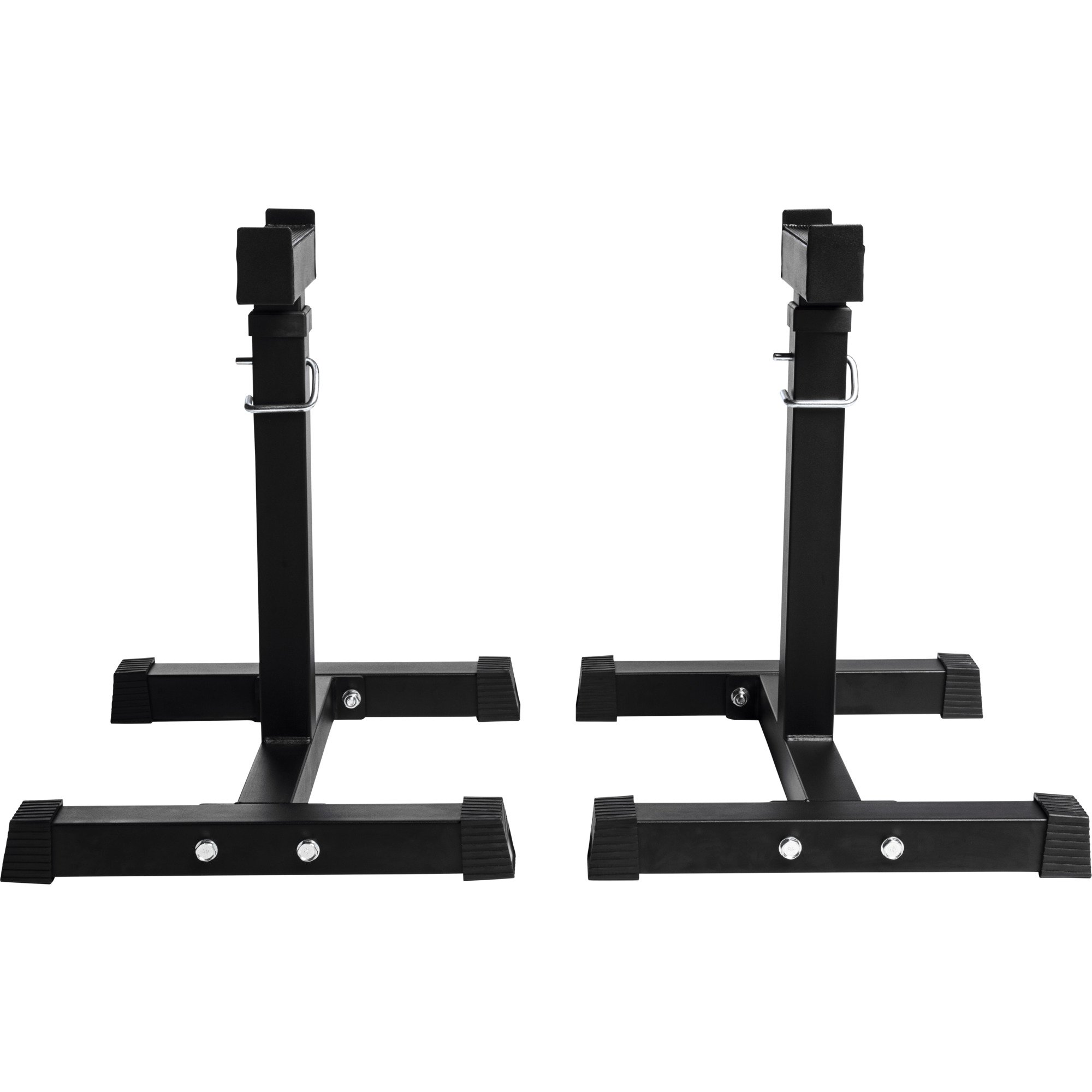 GORILLA SPORTS® Supporto per Bilanciere - Coppia, Altezza Regolabile, 52 x 46 x 56-71 cm, in Acciaio, Nero - Rack da Squat, Pesi Rack, Porta Manubri, Stand per Sollevamento, Palestra Casa, Fitness