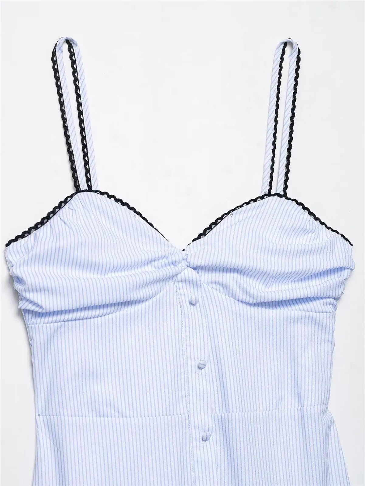 Fond De Robe Femme Robe mi-longue décontractée sans manches à bretelles et rayures for femme, confortable dos nu, collection été