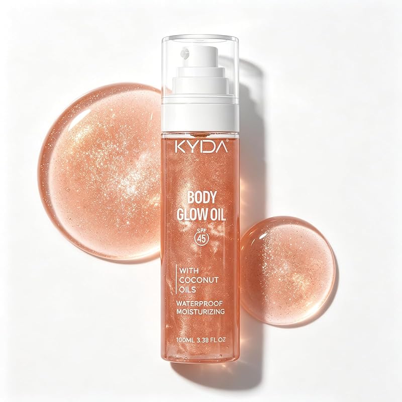 Óleo corporal com brilho FREEORR, FPS 45, acabamento Rose, 100 mL